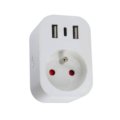 Immax NEO LITE Inteligentná vnútorná zásuvka v2 s kolíkom, typ E, 2xUSB, 1xUSB C, WiFi